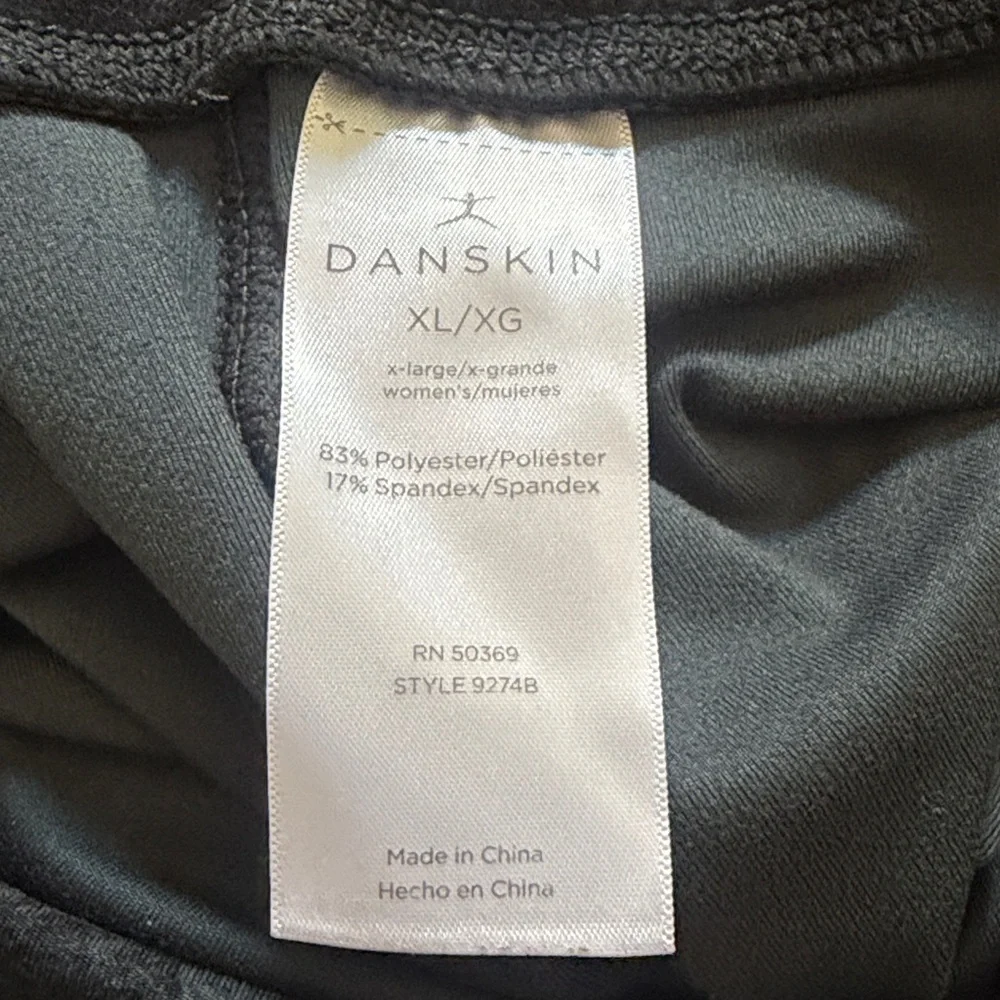 Danskin Black Marble-Print Active Leggings - Picture 5 of 6